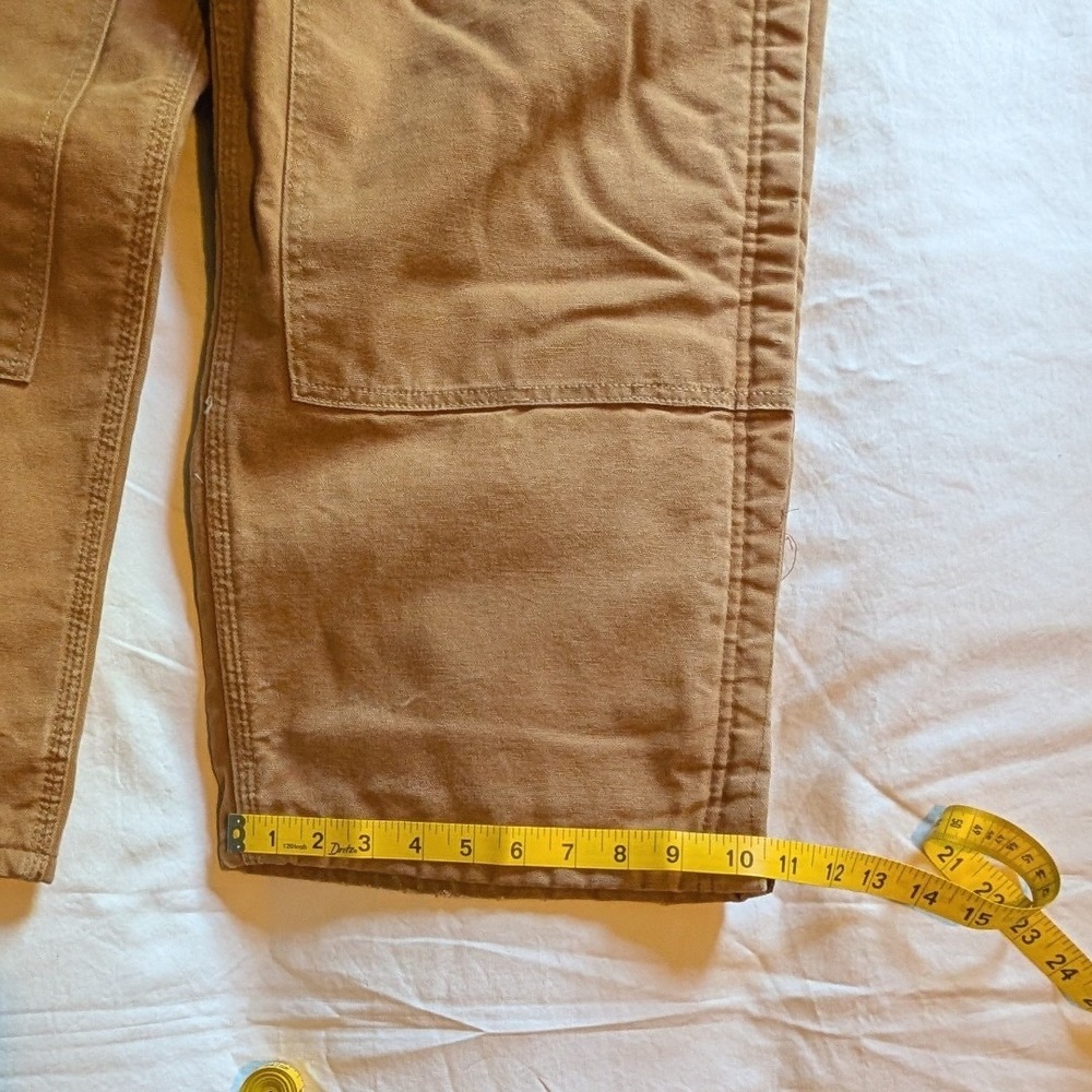 Vintage Carhartt Duck Bib Overalls Lined Double Knee 6FBQZ Made in USA 46x30 - Picture 7 of 16